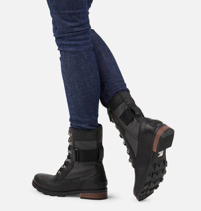 Sorel Emelie™ Conquest Low - Womens Rain Boots Black - 639780AIR